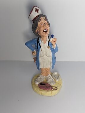 Russ Berrie Nurse Figurine Vintage Feeling No Pain 1999 Humour Employee Gift